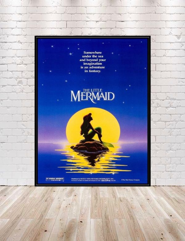 The Little Mermaid Poster Ariel Poster Disney World Poster Vintage Disney Poster Movie Poster Nursery Disney Princess Attraction Poster Discount