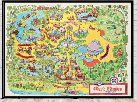 1973 Disney World Map Poster Vintage Disney Poster Disney Map Poster Magic Kingdom map poster Disney World Poster Ride Map Attraction Poster For Discount