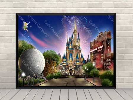 Disney Four parks Attraction Poster The most Magical place on Earth Magic Kingdom, Epcot, Hollywood Studios, Animal Kingdom Online