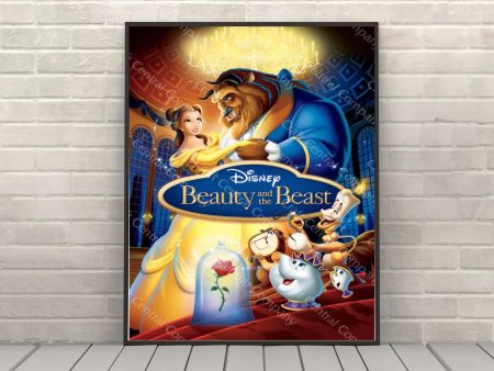 Beauty and the Beast Poster Disney World Poster Vintage Disney Poster Disneyland Poster Walt Disney Movie poster Nursery Wall Art Attraction Sale