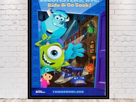 Monsters Ink Ride and Go Seek Poster Vintage Disney Poster Monsters Ink Poster 8x10, 11x14, 13x19 Disneyland Poster Tomorrowland Poster For Sale