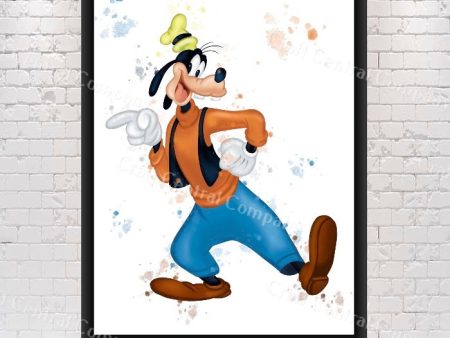 Goofy Poster Goofy Watercolor Poster Vintage Disney Poster Disneyland Poster Walt Disney World Wall Art Nursery Kids Bedroom Childs Gift For Sale