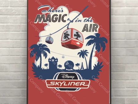 Skyliner Poster Skyway Poster Disney Attraction Poster Vintage Disney Poster Disney World Posters Disney Transportation Epcot Wall Art Cheap