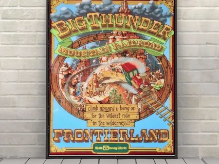 Big Thunder Mountain Railroad Poster Disney Attraction Poster Vintage Disney World & Disneyland Posters Frontierland For Discount