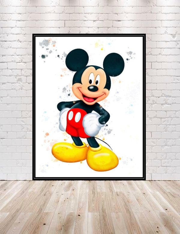 Mickey Mouse Poster Mickey Mouse Watercolor Poster Disney Poster Disneyland Poster Walt Disney World Wall Art Nursery Kids Bedroom Gift Online now