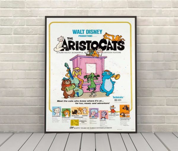 AristoCats Poster Aristocats Movie Poster Vintage Disney Poster Disney Movie Poster Attraction Poster Disney World Poster Disneyland Poster For Cheap