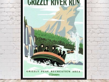 Grizzly River Run Poster Disney Poster California Adventure Poster Vintage Disneyland Attraction Posters Grizzly Peak Poster Wall Art Online Hot Sale