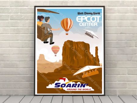 Soarin Around The World Poster Disney Attraction Poster Vintage Epcot Poster Disney World Posters Disneyland Posters Disney Wall Art Nursery For Sale