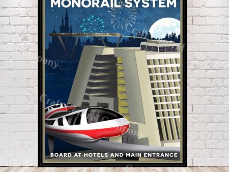 Monorail System Poster Monorail Attraction Poster Disney World poster Vintage Disney Poster Magic Kingdom Contemporary Disneyland Poster For Discount