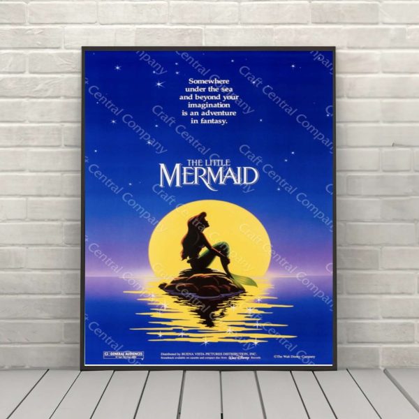 The Little Mermaid Poster Ariel Poster Disney World Poster Vintage Disney Poster Movie Poster Nursery Disney Princess Attraction Poster Discount