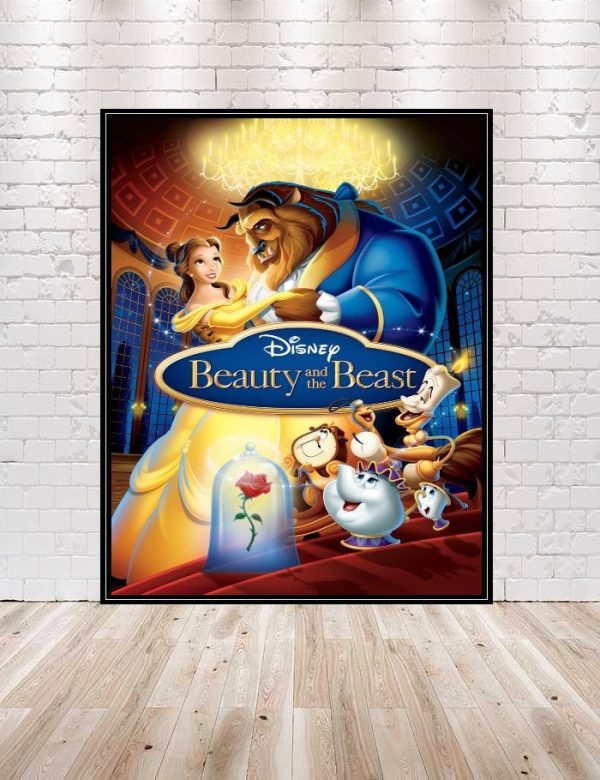 Beauty and the Beast Poster Disney World Poster Vintage Disney Poster Disneyland Poster Walt Disney Movie poster Nursery Wall Art Attraction Sale