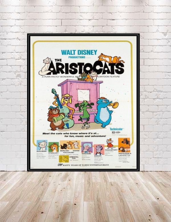 AristoCats Poster Aristocats Movie Poster Vintage Disney Poster Disney Movie Poster Attraction Poster Disney World Poster Disneyland Poster For Cheap