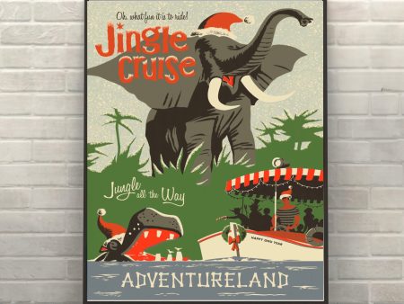 Jungle Cruise Poster Disney Attraction Poster Christmas Disney Poster Jingle Cruise Poster Disney World Poster Adventureland Poster Supply