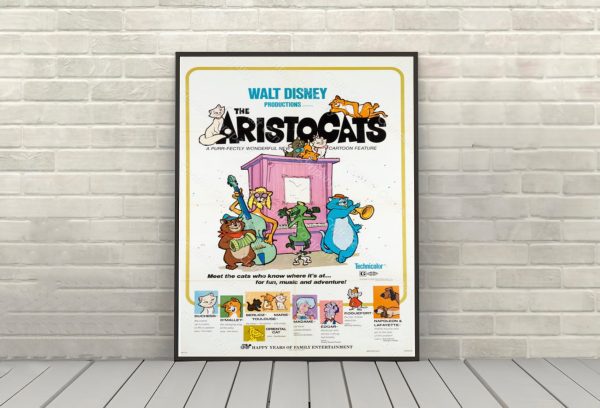 AristoCats Poster Aristocats Movie Poster Vintage Disney Poster Disney Movie Poster Attraction Poster Disney World Poster Disneyland Poster For Cheap