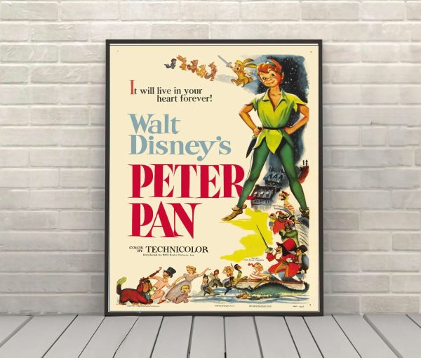 Peter Pan Poster Disney Movie Poster Peter Pan Movie Poster Attraction Posters Vintage Disney Poster Disney World Peter Pans Flight Poster For Cheap