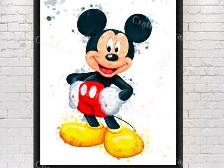 Mickey Mouse Poster Mickey Mouse Watercolor Poster Disney Poster Disneyland Poster Walt Disney World Wall Art Nursery Kids Bedroom Gift Online now