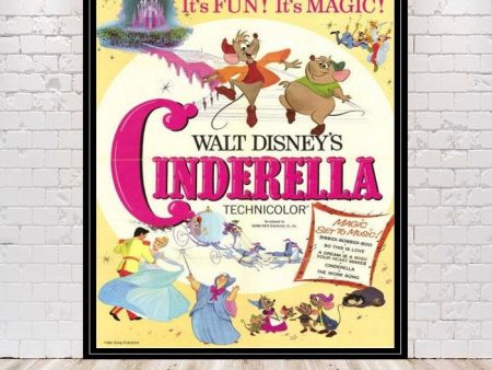 Cinderella Poster Vintage Cinderella Movie Poster Disney Poster Classic Disney Movie Poster Attraction Poster Disneyland Walt Disney World For Discount