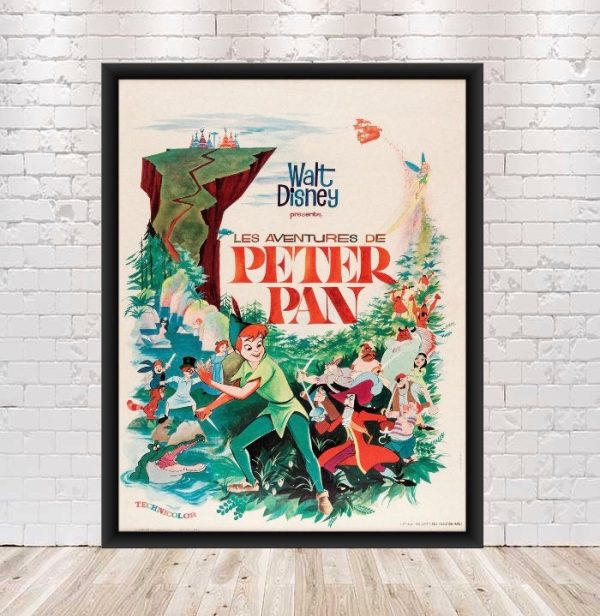 Peter Pan Poster Peter Pan s Flight Posters Vintage Disney Movie Poster Disneyland Attraction Poster Classic Disney World Wall Art Nursery Online Sale