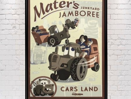 Mater s Jamboree Poster Vintage Disney Attraction Poster Disneyland Posters Radiator Springs Poster Cars Land California Adventure Poster For Sale