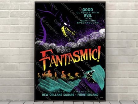 Fantasmic Poster Disney Attraction Poster Disney World Poster Disneyland Poster Hollywood Studios Poster Online Sale