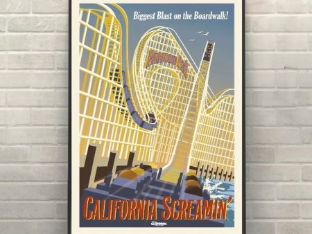 California Screamin Poster Vintage Disney Attraction Poster California Adventure Poster Disneyland Poster Rollercoaster Wall Art Supply