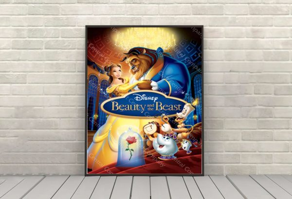 Beauty and the Beast Poster Disney World Poster Vintage Disney Poster Disneyland Poster Walt Disney Movie poster Nursery Wall Art Attraction Sale