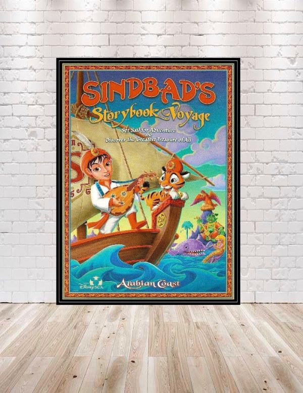 Sinbad s Storybook Voyage Poster Vintage Disney Poster Disney World Poster Disney Sea Poster Tokyo Disney Poster Attraction Poster Nursery For Discount