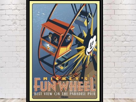 Mickeys Fun Wheel Attraction Poster Vintage Disney Poster California Adventure Poster Disneyland Poster Ferris Wheel Disney World Posters For Sale