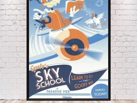 Goofy s Sky School Poster Paradise Pier Poster Disney World Poster Vintage Disney Poster Goofy Poster Barnstormer Poster Disneyland poster on Sale