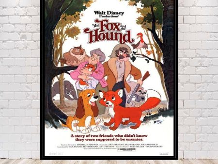 The Fox and the Hound Poster Disney Movie Poster Classic Disney World Posters Vintage Disneyland Poster Attraction Poster Wall Art Nursery Online