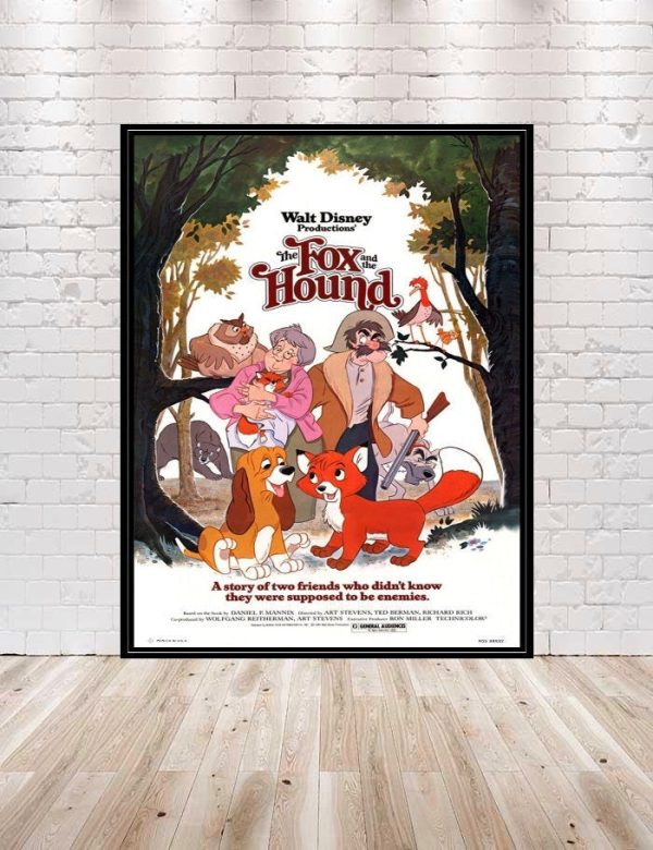 The Fox and the Hound Poster Disney Movie Poster Classic Disney World Posters Vintage Disneyland Poster Attraction Poster Wall Art Nursery Online