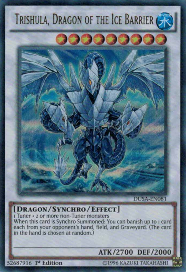 Trishula, Dragon of the Ice Barrier [DUSA-EN081] Ultra Rare For Cheap